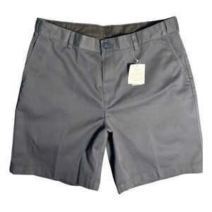 LL Bean‎ Mens Comfort Waist Chino Shorts Navy Blue Flat Front Size 35W NEW